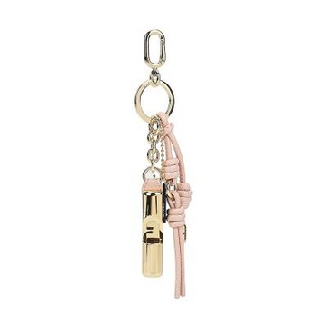 FURLA IRIDE系列壓印LOGO經典拱形設計吊飾鑰匙圈(金x粉)