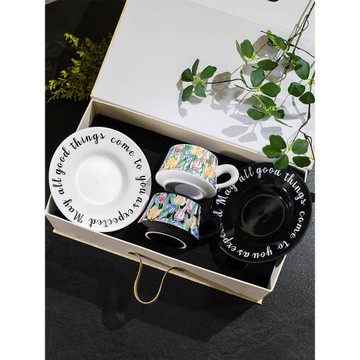 高檔精致咖啡杯碟套裝女高顏值陶瓷杯子伴手禮520喬遷新婚禮物