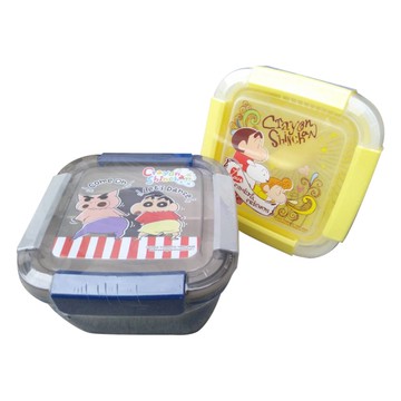 Shinchan 蠟筆小新 1100ml 瀝水籃保鮮盒 密封餐盒 便當盒 野餐盒 小白/小葵/佐衛門