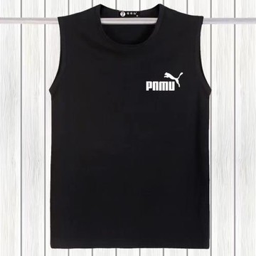 夏季純棉t恤男無袖背心圓領寬松大碼休閑運動衣坎肩青年打底衫潮