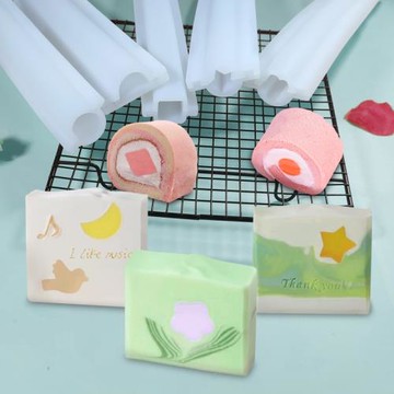 長條愛心夾心管模具硅膠方形云朵圣誕手工皂食品級蛋糕卷內磨具