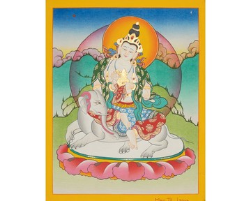 空藏菩薩唐卡 傳統佛教畫布