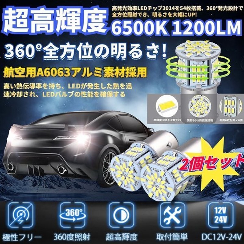 Led ブレーキランプ テールランプ 駐車ライト 超高輝度54連 ホワイト10lm 12v車用led54ren 通販 Lineポイント最大0 5 Get Lineショッピング