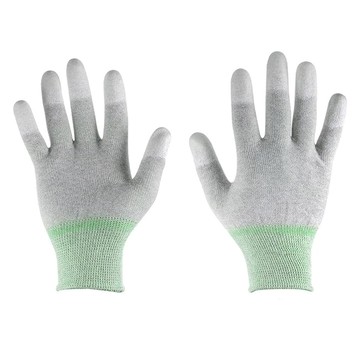 JIAHON 嘉鴻 合手型棉紗加碳纖維絲手套/pu塗掌手套 碳纖維 + 尼龍針織 + pu浸膠  灰色  1包