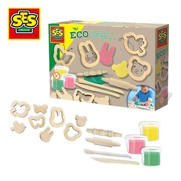 荷蘭SES ECO環保創意黏土木質工具組3色x90gr-24917