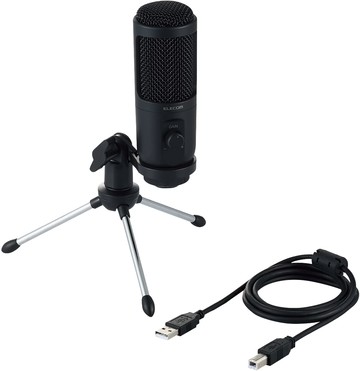 日本代購 空運 ELECOM HS-MC12UBK USB 指向性 麥克風 桌上型 三腳架 錄音 直播 通話 SKYPE