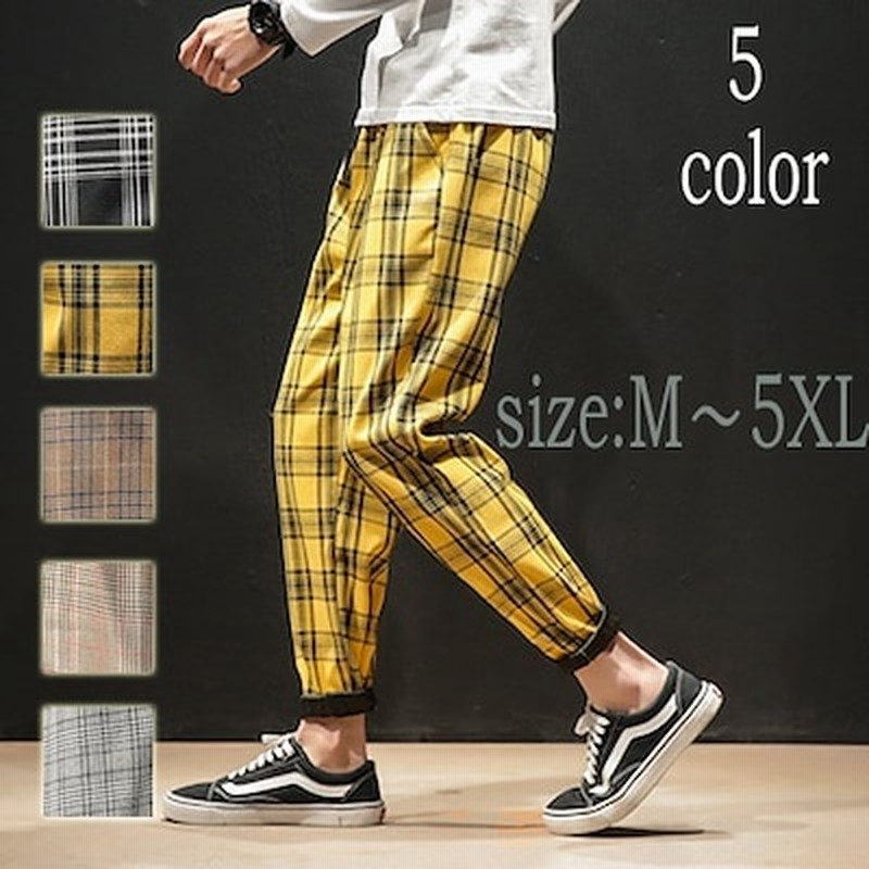 大きいサイズ M 5xl春夏 メンズ チェック柄 パンツ 9分 通販 Lineポイント最大1 0 Get Lineショッピング