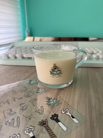 水晶貼紙 聖誕節 交換禮物 手帳 文具 聖誕樹 貓