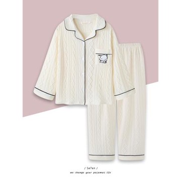 Se7enの帕恰狗睡衣女春秋季純棉長袖長褲日系可愛卡通家居服套裝