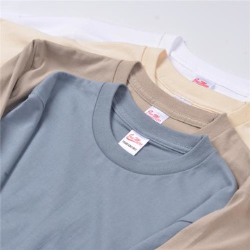 重磅純棉圓領短袖t恤男女厚實不透全棉純白T內搭疊穿純色體恤寬松