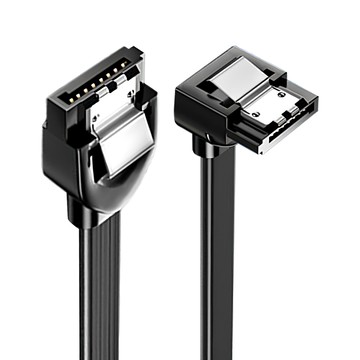 山澤 SATA3.0 6Gbps SSD雙通道高速資料傳輸線 直彎  25CM 雙頭卡扣設計  1條