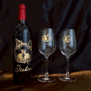 訂製寵物圖像紅酒套裝 雕刻客製 寵物紀念禮物 生日禮盒 送閨蜜