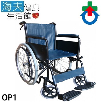 【海夫健康生活館】富凱源 機械式輪椅(未滅菌) 杏華 鐵製烤漆輪椅 固手 固腳 輪椅-A款 (OP1)