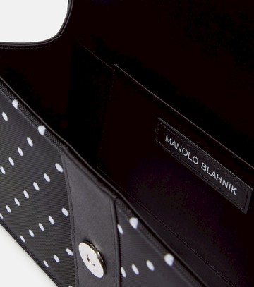 Manolo Blahnik Capri embellished polka-dot satin clutch