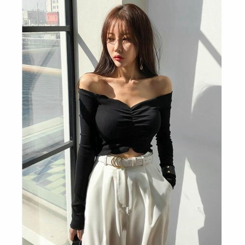 ｔシャツ ベアトップ 細身 レディース 胸開き ナイトクラブ服 胸開きタートルネック ボディコンワンピースストレッ 通販 Lineポイント最大0 5 Get Lineショッピング