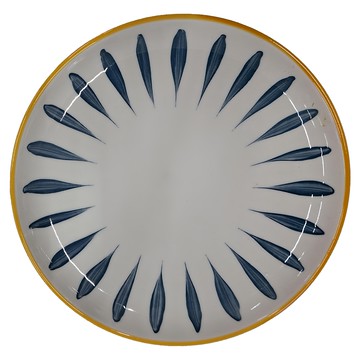 Homely Zakka 日式創意手繪陶瓷餐盤碗餐具 小圓平盤  20 x 2.5cm  風輪  1個