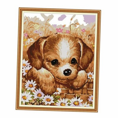 スタンプ クロスステッチキット かわいい犬の子犬パターン31x38cm 14ct 通販 Lineポイント最大get Lineショッピング