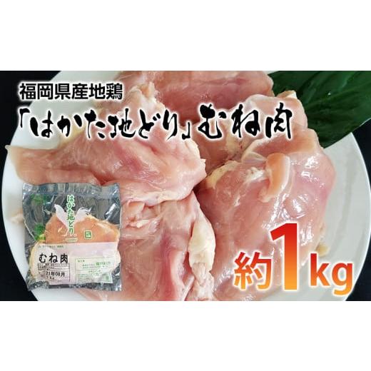 ふるさと納税 福岡県 田川市 福岡県産地鶏「はかた地どり」むね肉(約1kg)