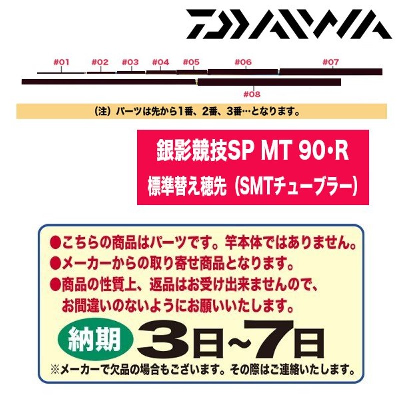 ダイワ 鮎ロッドパーツ 323550 銀影競技スペシャル MT 90・R 標準替え穂先（SMTチューブラー） | LINEショッピング