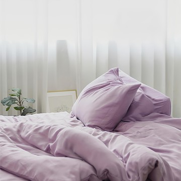 BUHO 布歐 素面文青300織100%TENCELTM床包枕套二件組-6ST06  床包 + 枕套組  床包尺寸105 x 186cm + 枕套尺寸45 x 75cm  千黛紫