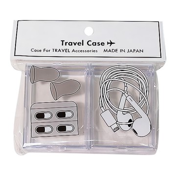 耳機線收納盒 NO.1434 透明分格設計 輕巧便攜  透明色  1個