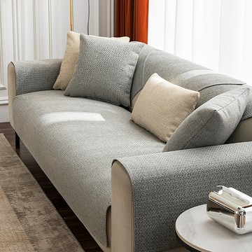 【好物良品】三人座組合＿高品質四季通用仿亞麻親膚止滑沙發墊-質樸系列三人座 質樸藏青