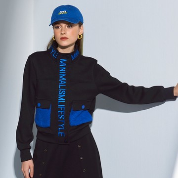 CLL巧玲瓏 率性刺繡字母立領外套 3737209