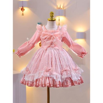 小花童高端生日女童洛麗塔公主裙兒童女寶寶周歲禮服主持人演出服