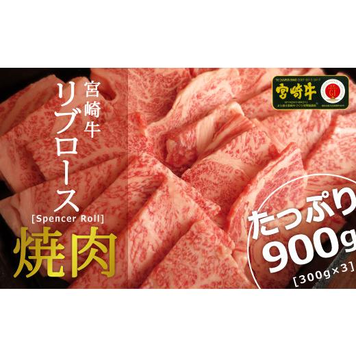 ふるさと納税 宮崎県 新富町 ＜宮崎牛＞リブロース焼肉 900g