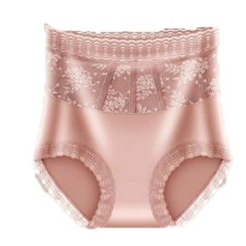抗菌中高腰蕾絲內褲女純棉夏季襠透明提臀收腹冰絲無痕三角褲