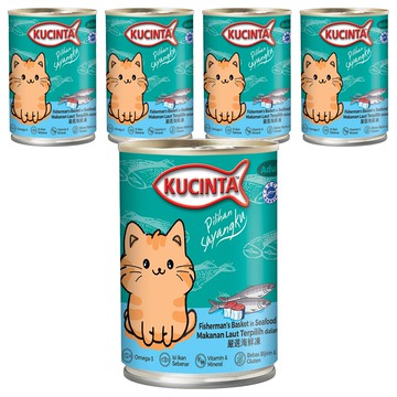 KUCINTA 科西塔 大貓罐 嚴選海鮮凍 富含Omega 3 維生素  400g  5罐