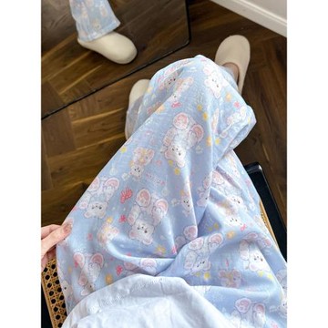 日系甜美ins女春夏季純棉睡褲