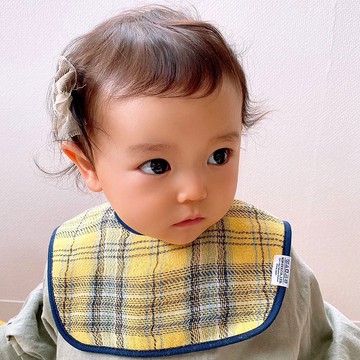 【kontex】日本今治有機棉圍兜口水巾- 彩色格紋(四色) 嬰兒禮品