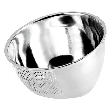 304不銹鋼瀝水蔬果洗米籃 23cm  1個  銀色