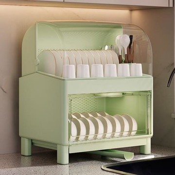 碗筷收納盒放碗碟置物架帶蓋雙層瀝水家用廚房裝碗盤收納架箱碗柜