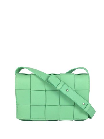 Bottega Veneta Pre-Owned - 2012-2023 Leather Intrecciato Cassette crossbody bag - women - Calf Leather - One Size - Green