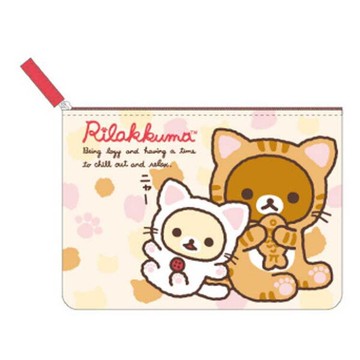 拉拉熊 帆布 扁平筆袋/化妝袋/收納袋 懶懶熊 日貨 正版授權J00012591