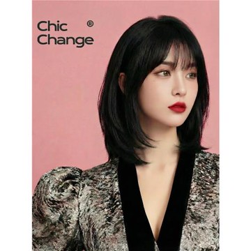 千姬假發真發全真人發絲短發全頭套自然一刀切長發初戀頭假發套