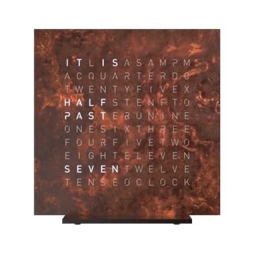 德國 QLOCKTWO 13.5X13.5 桌上型文字時鐘 RUST