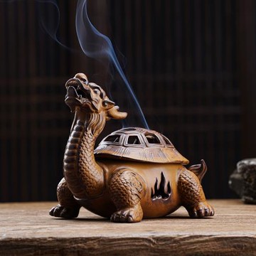龍龜茶寵創意招財盤香爐禪意沉香茶桌家用陶瓷熏香薰爐檀香擺件