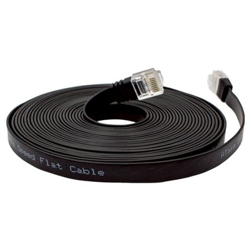 atake Cat.6 網路線 扁線 超薄 32AWG 純銅  黑色  5m  1條