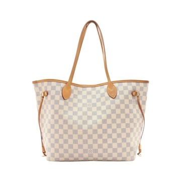 LOUIS VUITTON LV 路易威登 Never Full PM 手提包 白色 棋盤格帆布 N51107 【二手名牌BRAND OFF】