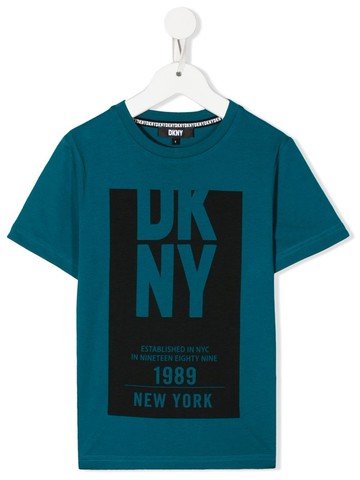 Dkny Kids - logo-print organic cotton T-shirt - kids - Organic Cotton - 6 yrs - Blue