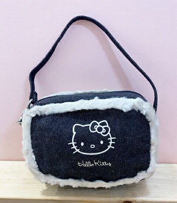 【震撼精品百貨】Hello Kitty 凱蒂貓 日本SANRIO三麗鷗KITTY化妝包/收納包-牛仔提袋*04717 震撼日式精品百貨