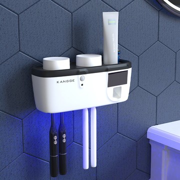 牙刷消毒器 智能牙刷消毒器紫外線電動置物架免打孔殺菌網紅刷牙杯牙膏收納盒 【CM698】