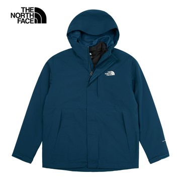 The North Face北面男款藍色防水透氣保暖鋪棉內裡三合一外套｜81RN5LO