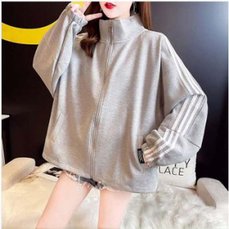 予約商品 大きいサイズ レディース 袖ライン ロゴプリント ジップアップ スウェット トップスオーバーサイズ 韓国ファッション ビッ 通販 Lineポイント最大1 0 Get Lineショッピング