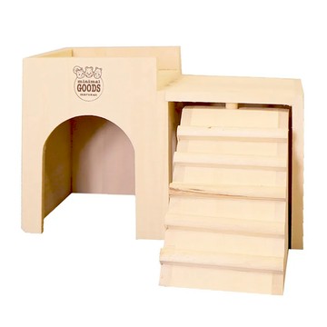 MARUKAN 鼠鼠城堡餐廳 (M) 天然木  原木色  1入