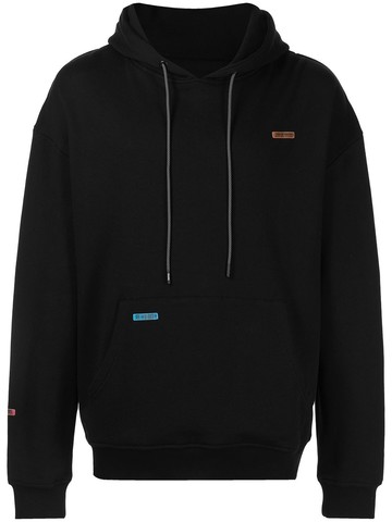 Mostly Heard Rarely Seen - barcode patch jersey hoodie - men - Cotton/Spandex/Elastane - XL - Black