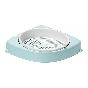 TriangleShelf 三角置物架 加大容量設計 雙倍背膠 大口徑鏤空瀝水  278 x 278 x 85mm  藍色  1個